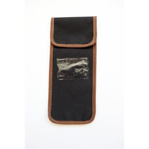 Taske til sammenklappelig stok, sort med brune kanter